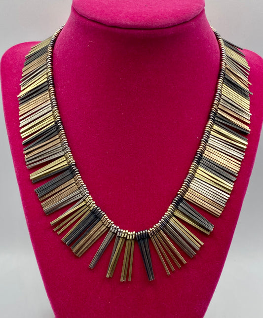 Eigil Jensen For Anton Michelsen 1960 Denmark Fringe Necklace 925 Sterling Silver