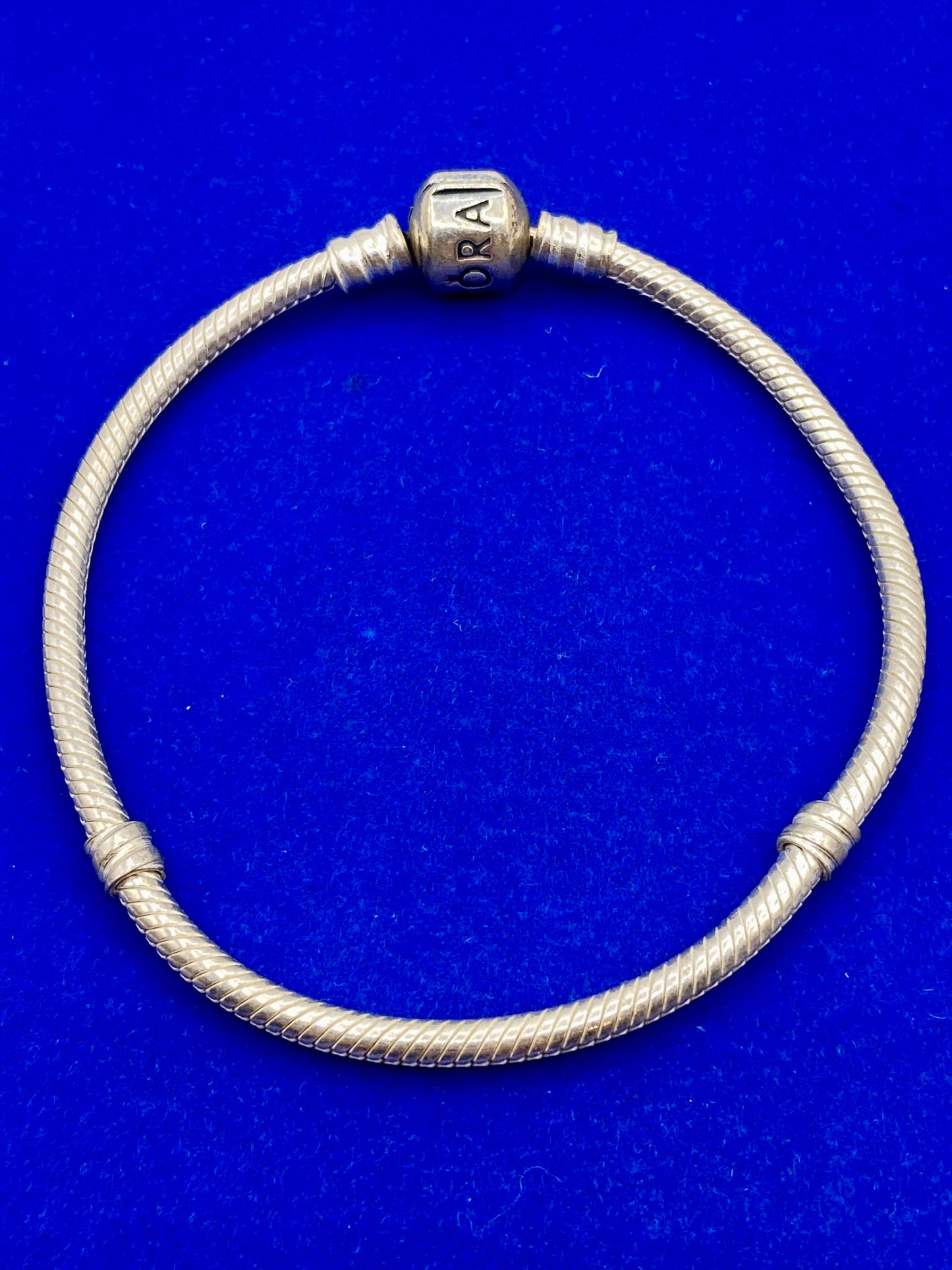 Pandora Sterling Silver Snake Chain Charm Bracelet