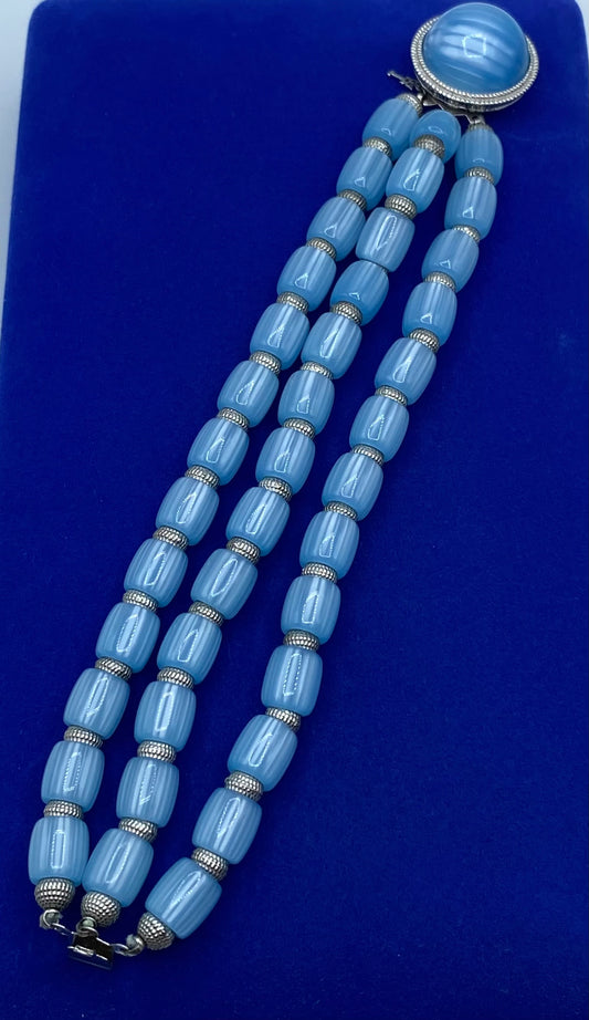 Crown Trifari Blue Lucite Bracelet