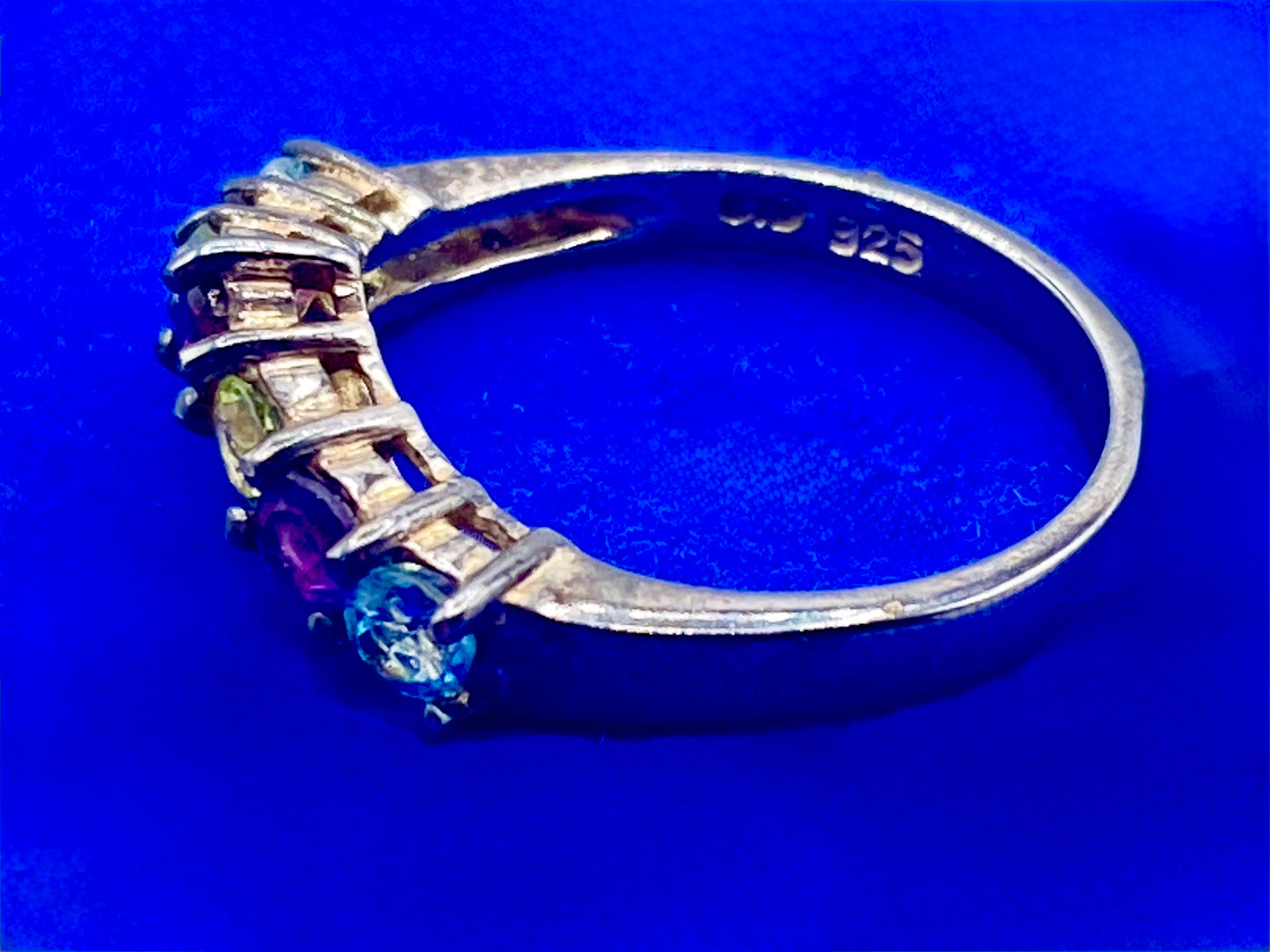 Sterling Silver Multi Gemstone Stacker Ring