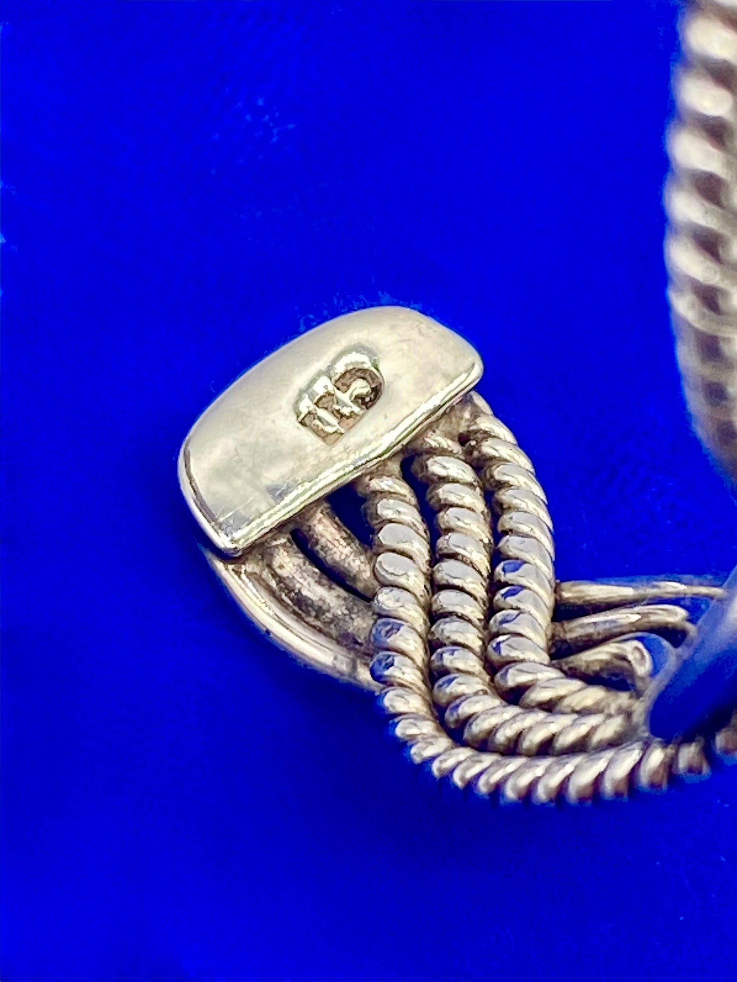 Sterling Silver Braided Woven CII Mexico Cuff Bracelet