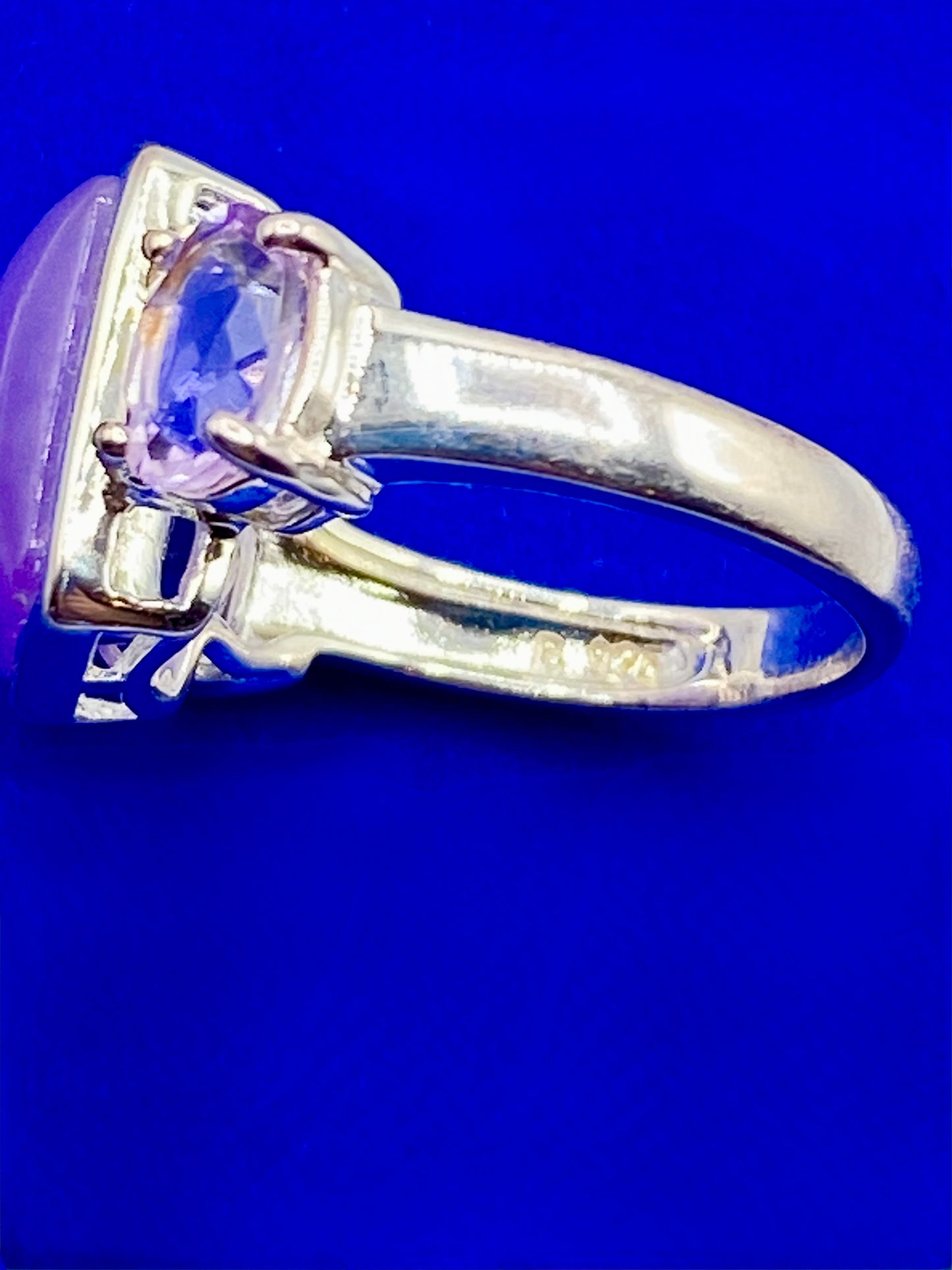 Stering Silver Ross Simmons Purple Hade & Amethyst Ring