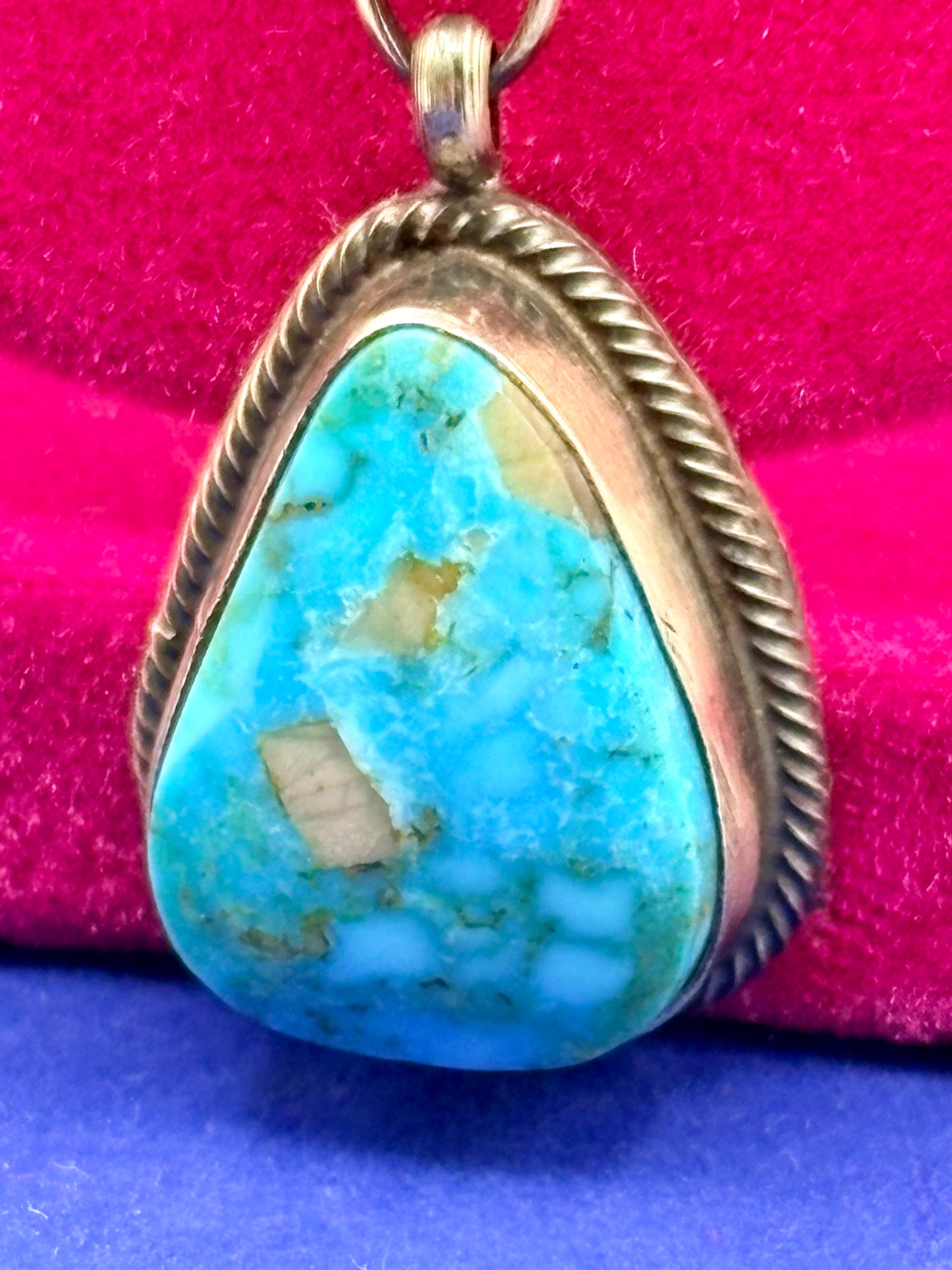Sterling Silver Native Tim Smith Turquoise Drop Necklace