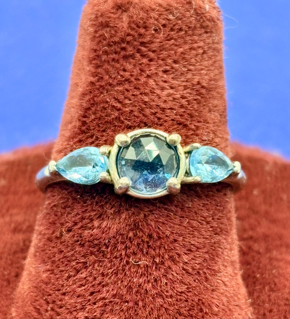 Pandora Blue Crystal Patterns of Frost Ring