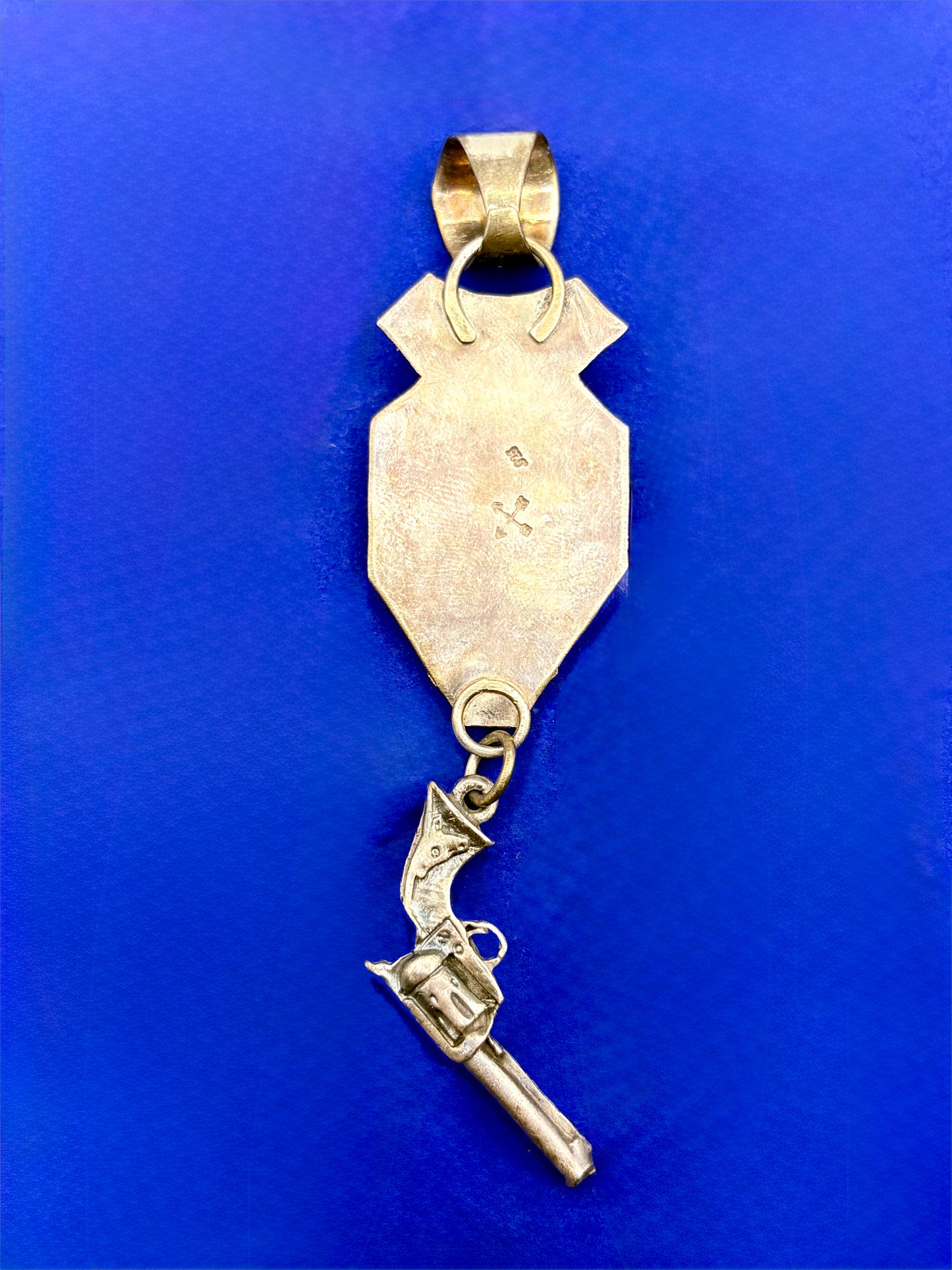 Sterling Silver & Brass Southwestern “Girls With Guns” Pistol Pendant