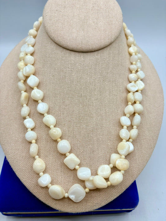 Vintage Japan MOP Double Strand Necklace