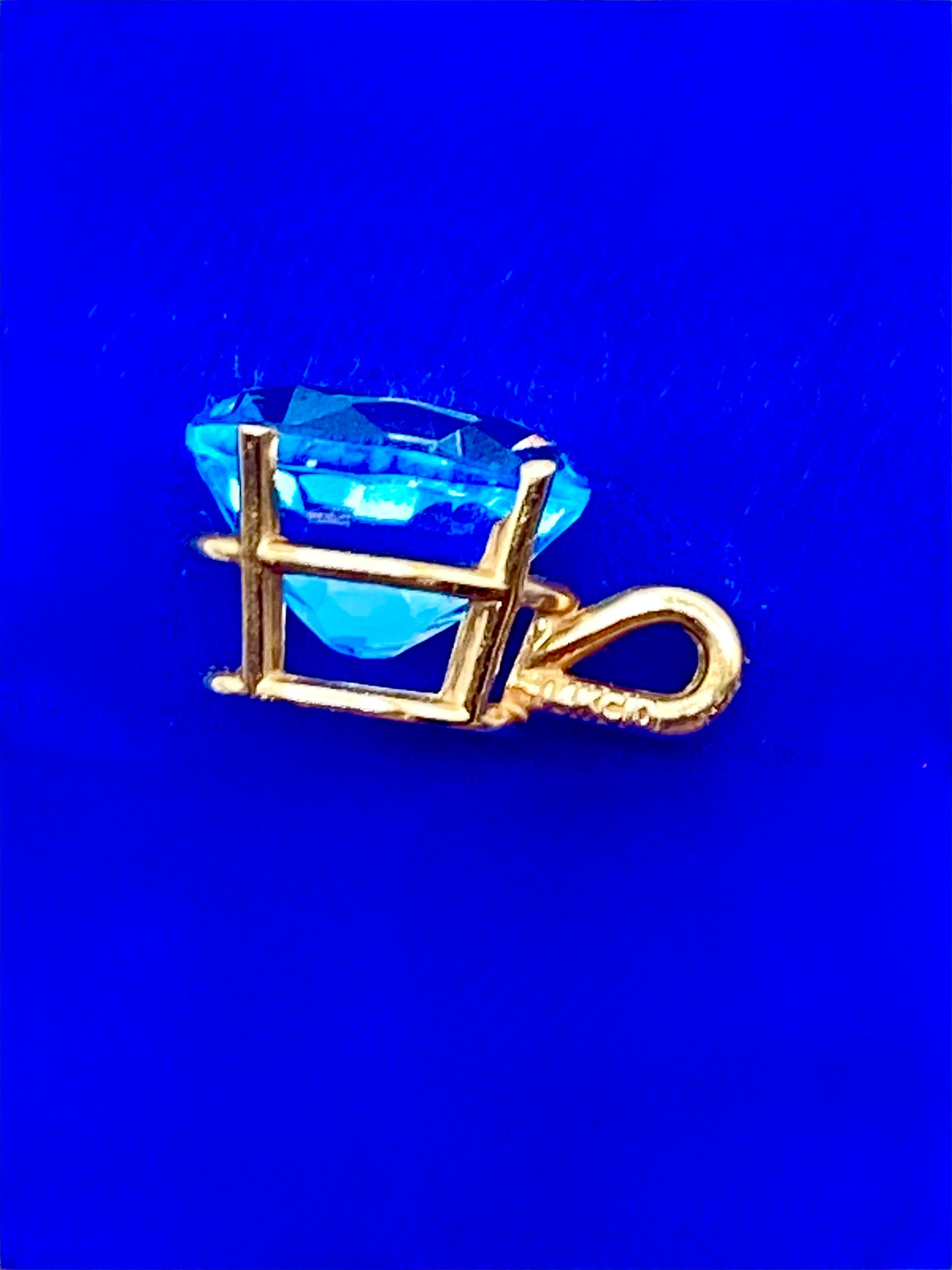 14K Gold Dainty Topaz Pendant