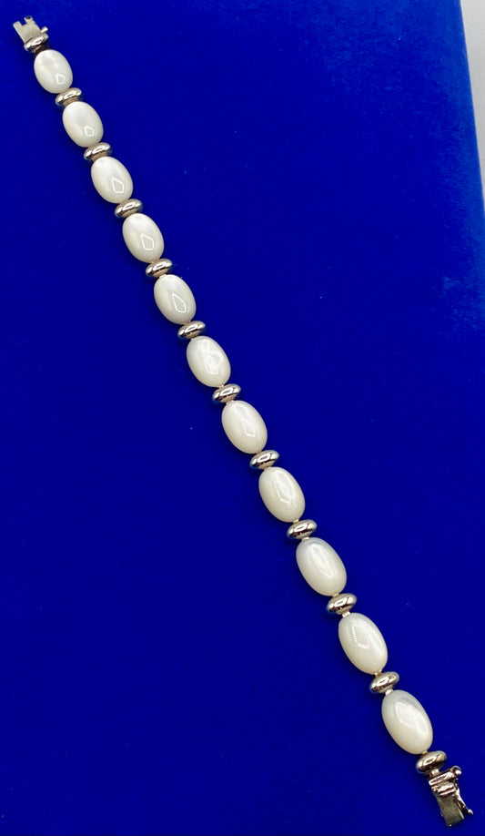 Sterling Silver Mother of Pearl Bracelet