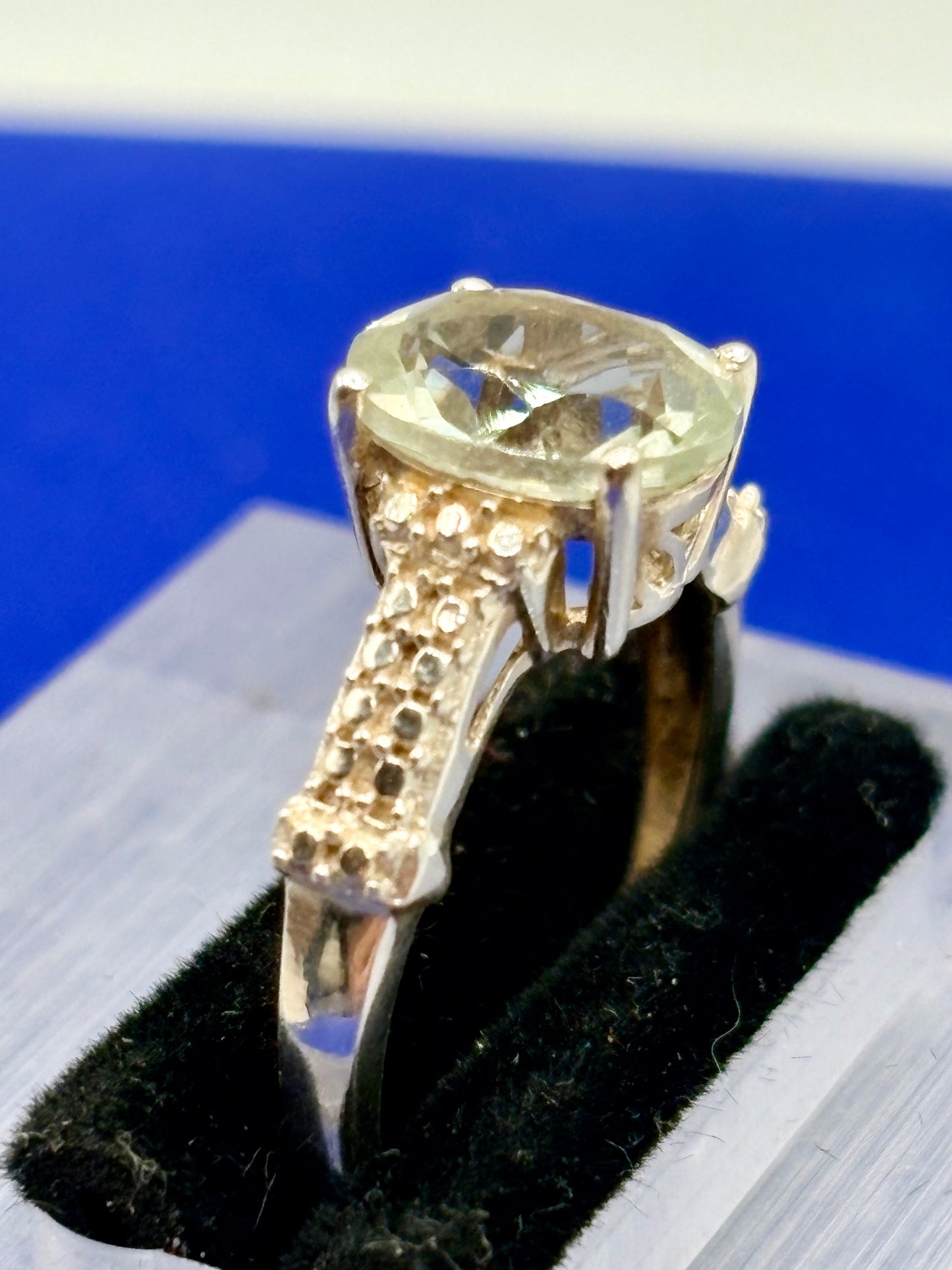 Sterling Silver STS Prasiolite (Green Amethyst) Ring
