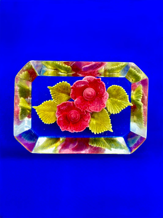 Vintage Lucite Floral Brooch