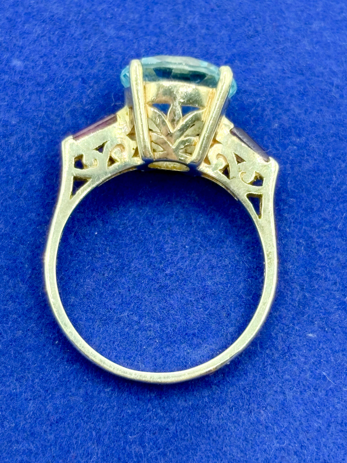 Sterling Silver Light Blue Topaz & Amethyst Ring