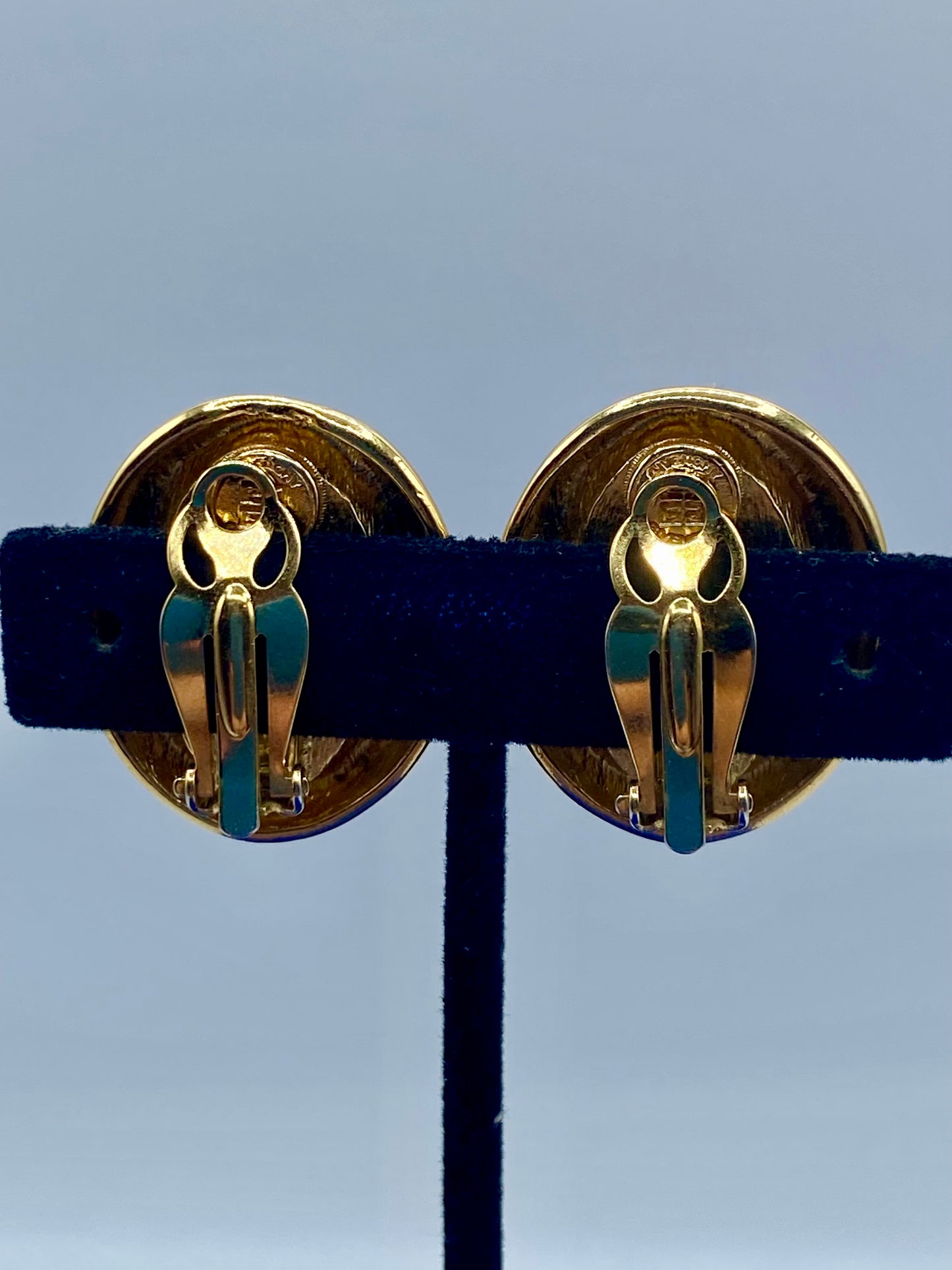 Vintage Gold Tone Givenchy Pearl Clip Ons