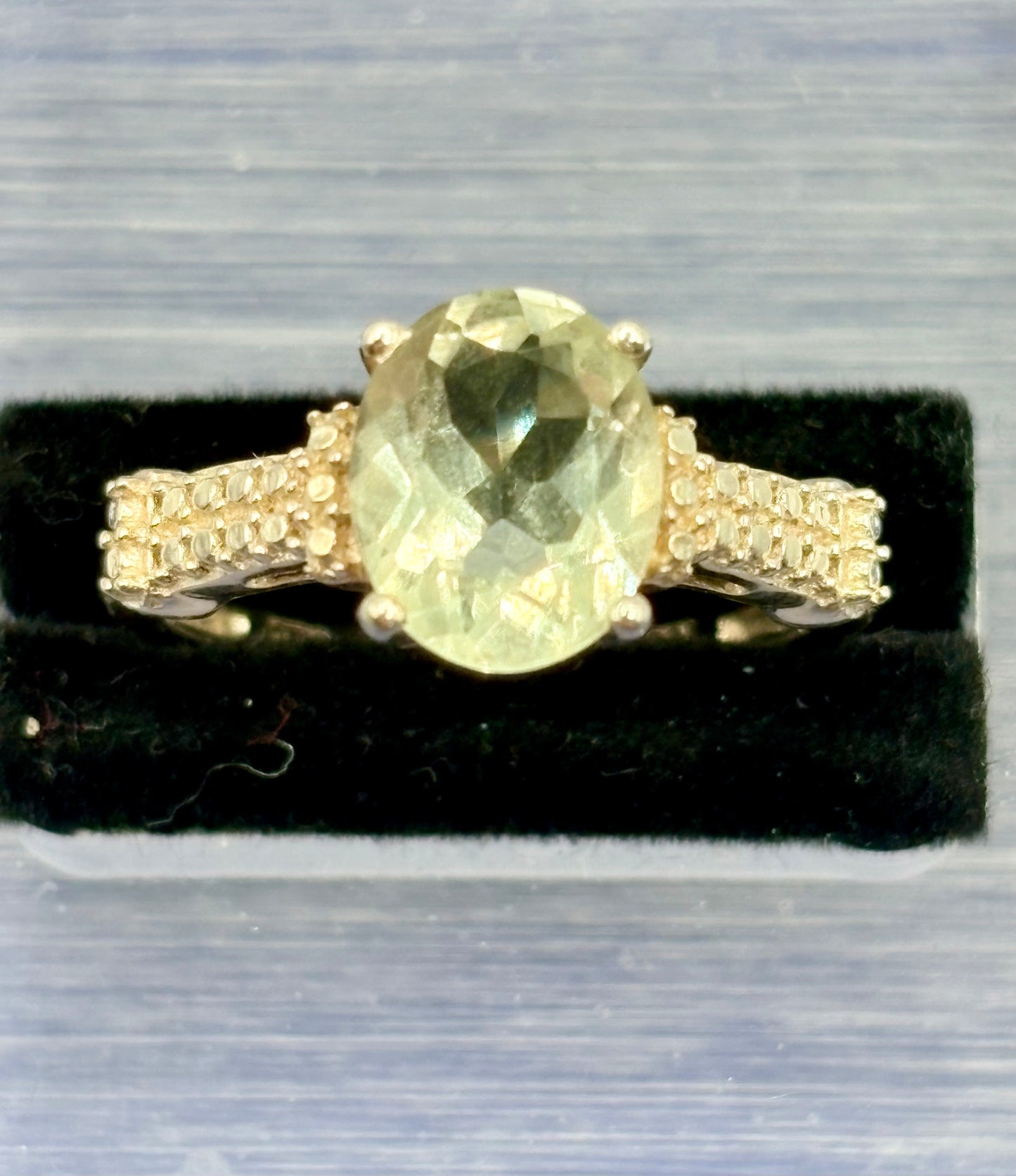 Sterling Silver STS Prasiolite (Green Amethyst) Ring