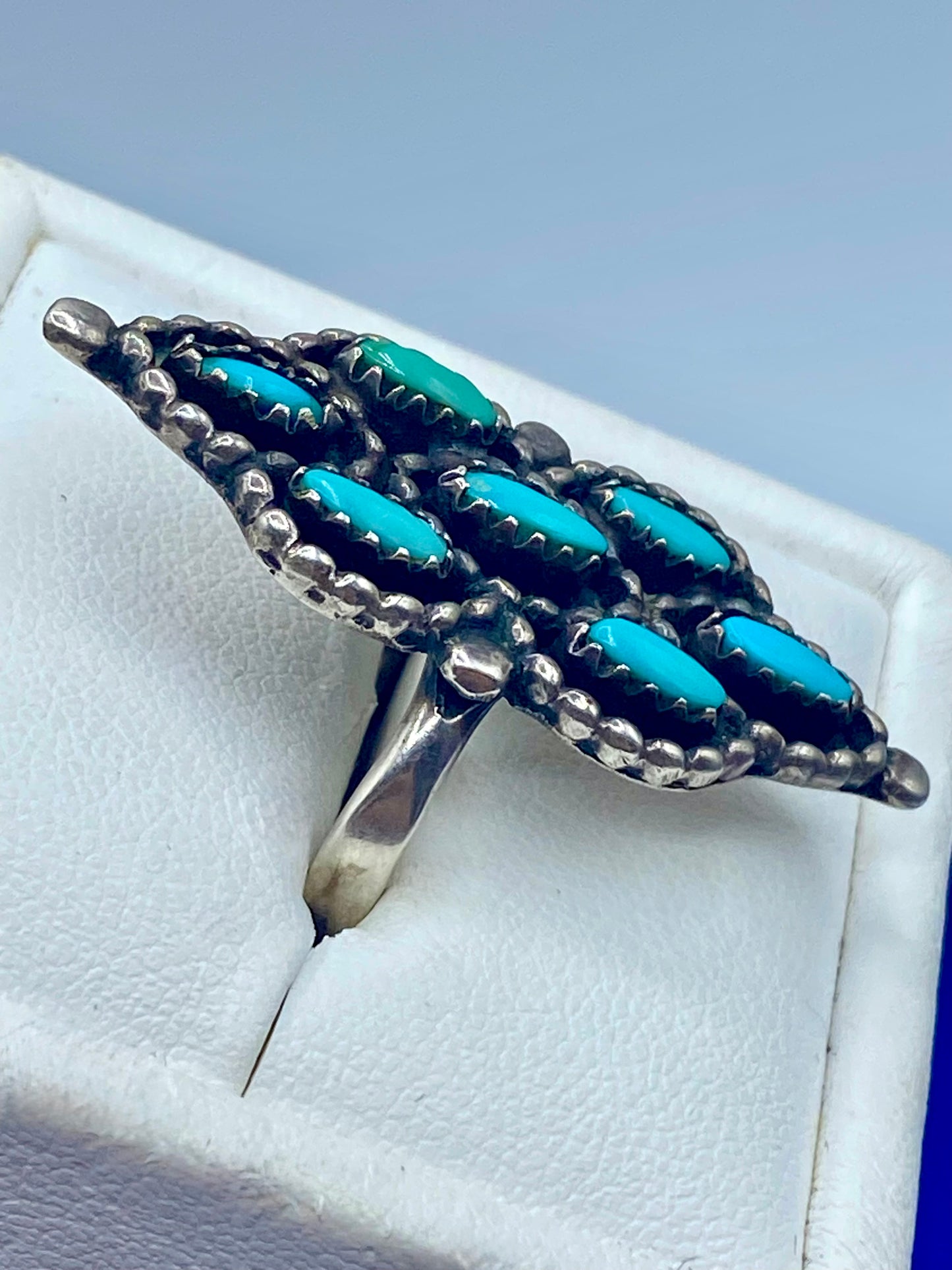 Sterling Silver Petit Point Native Southwestern Ring