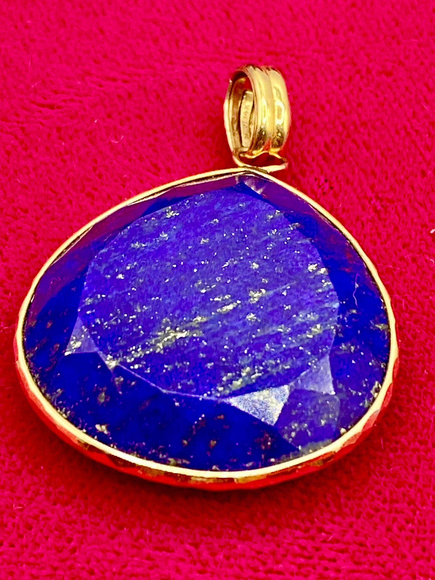 14K Gold Lapis Lazuli Pendant