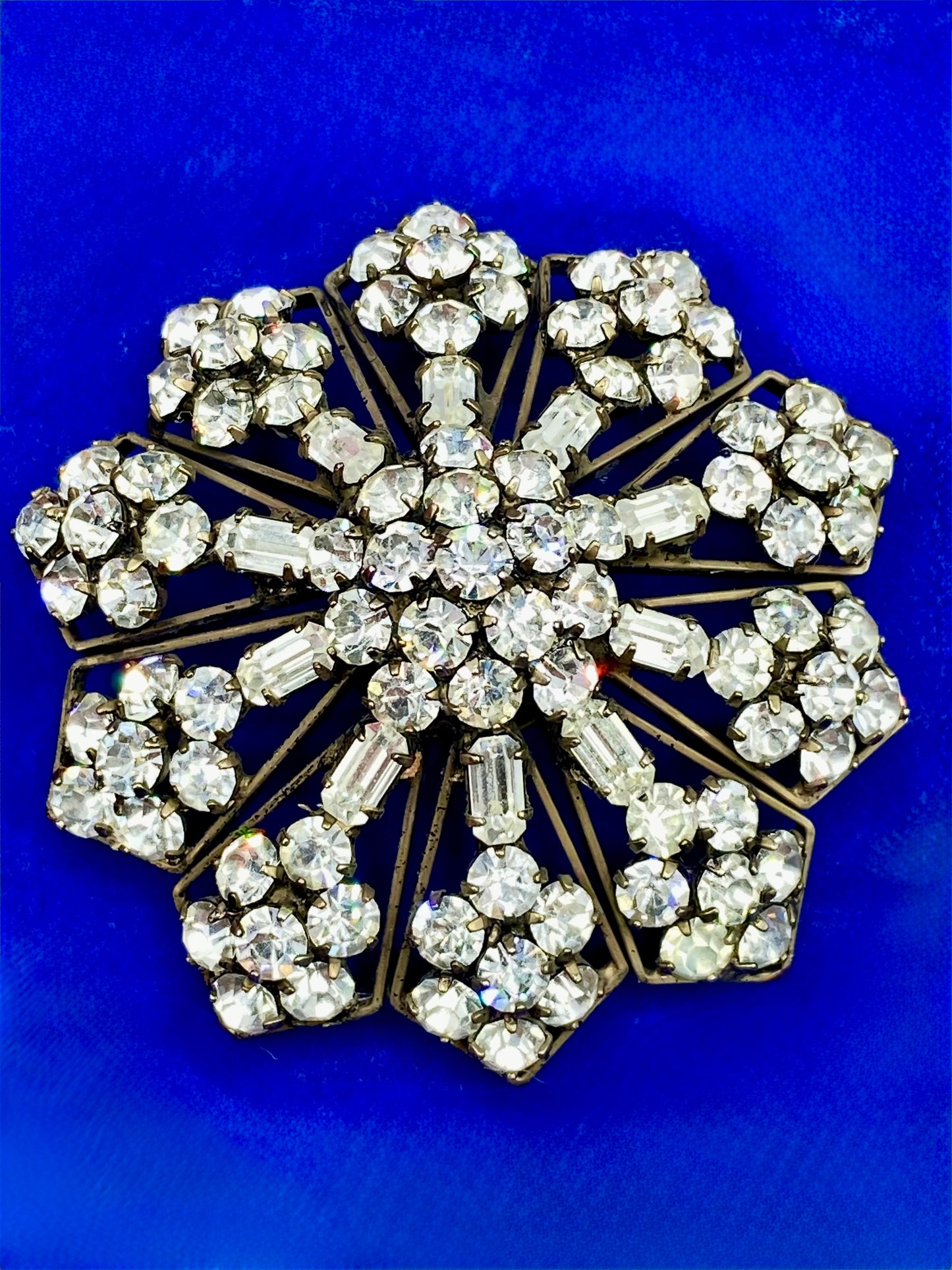Vintage Clear Rhinestone Brooch