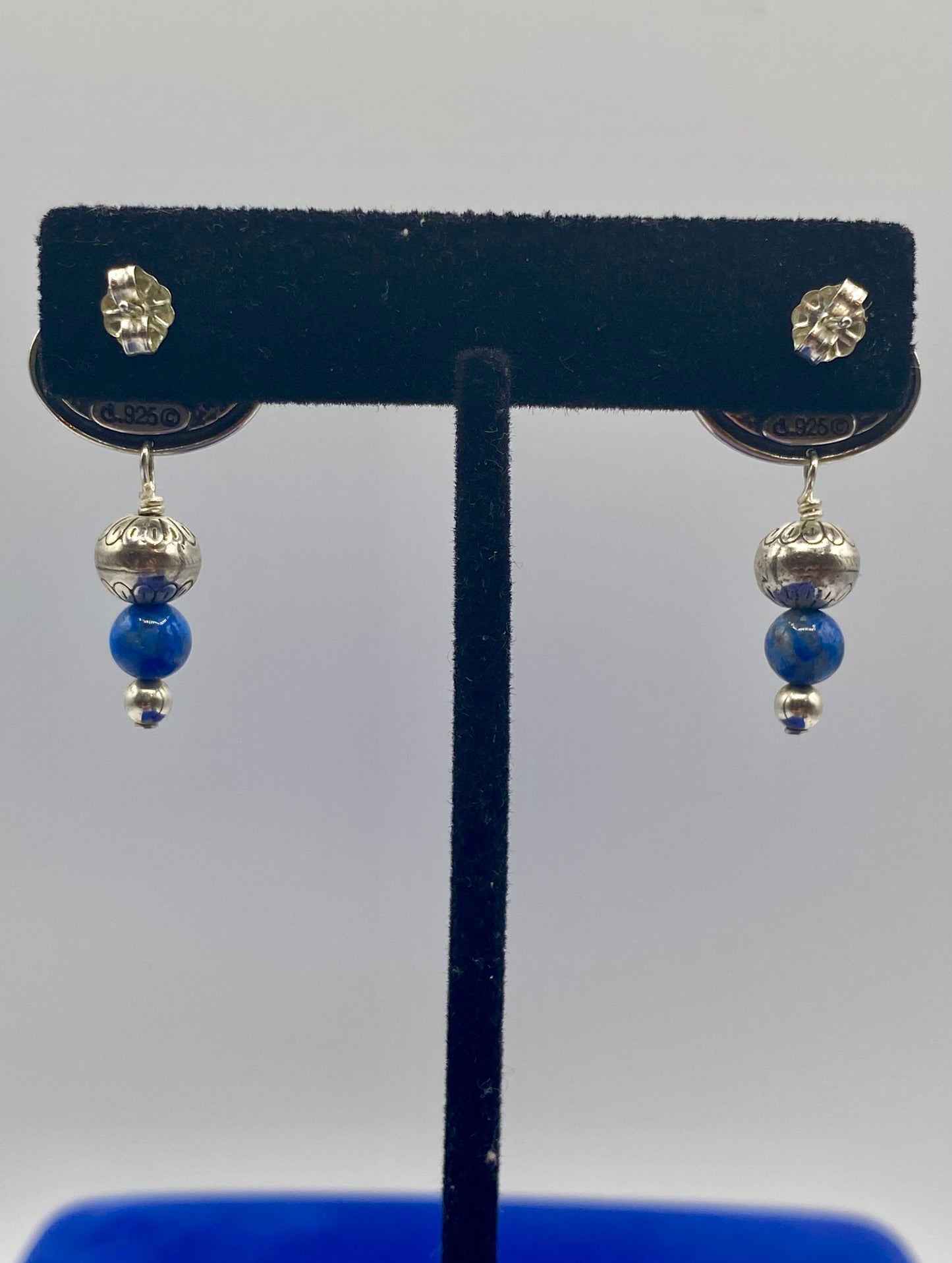 Carolyn Pollack Relios Sterling Silver Lapis Dangle Earrings