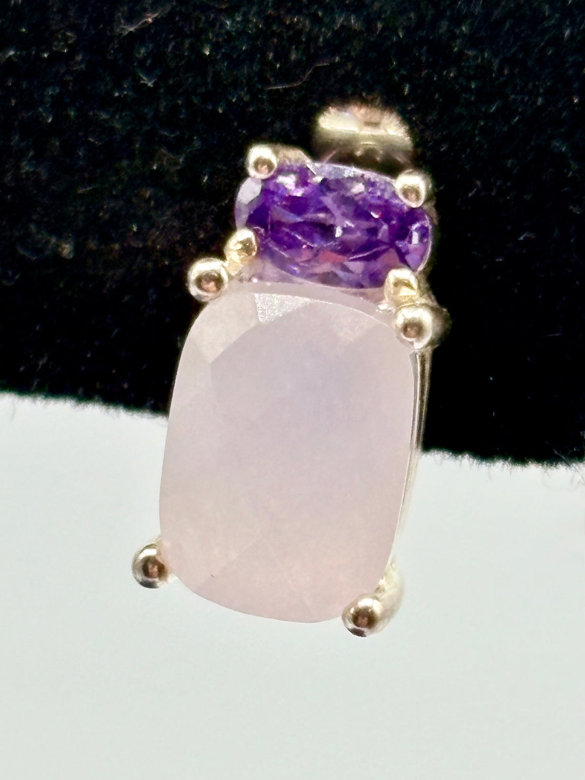 Avon Sterling Silver Faceted Purple Amethyst Earrings