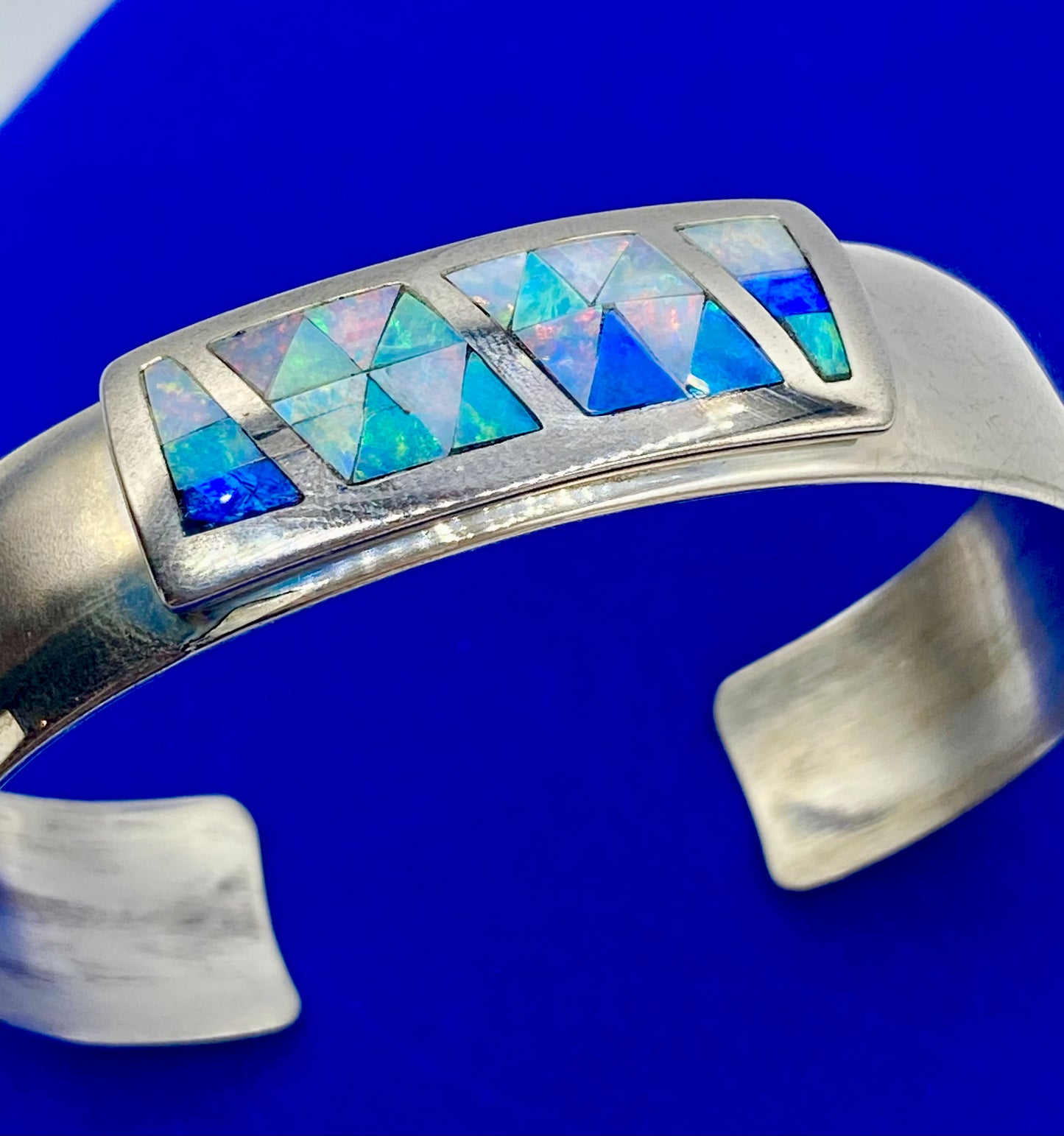 Sterling Silver DTR Jay King Opal Inlay Cuff Bracelet