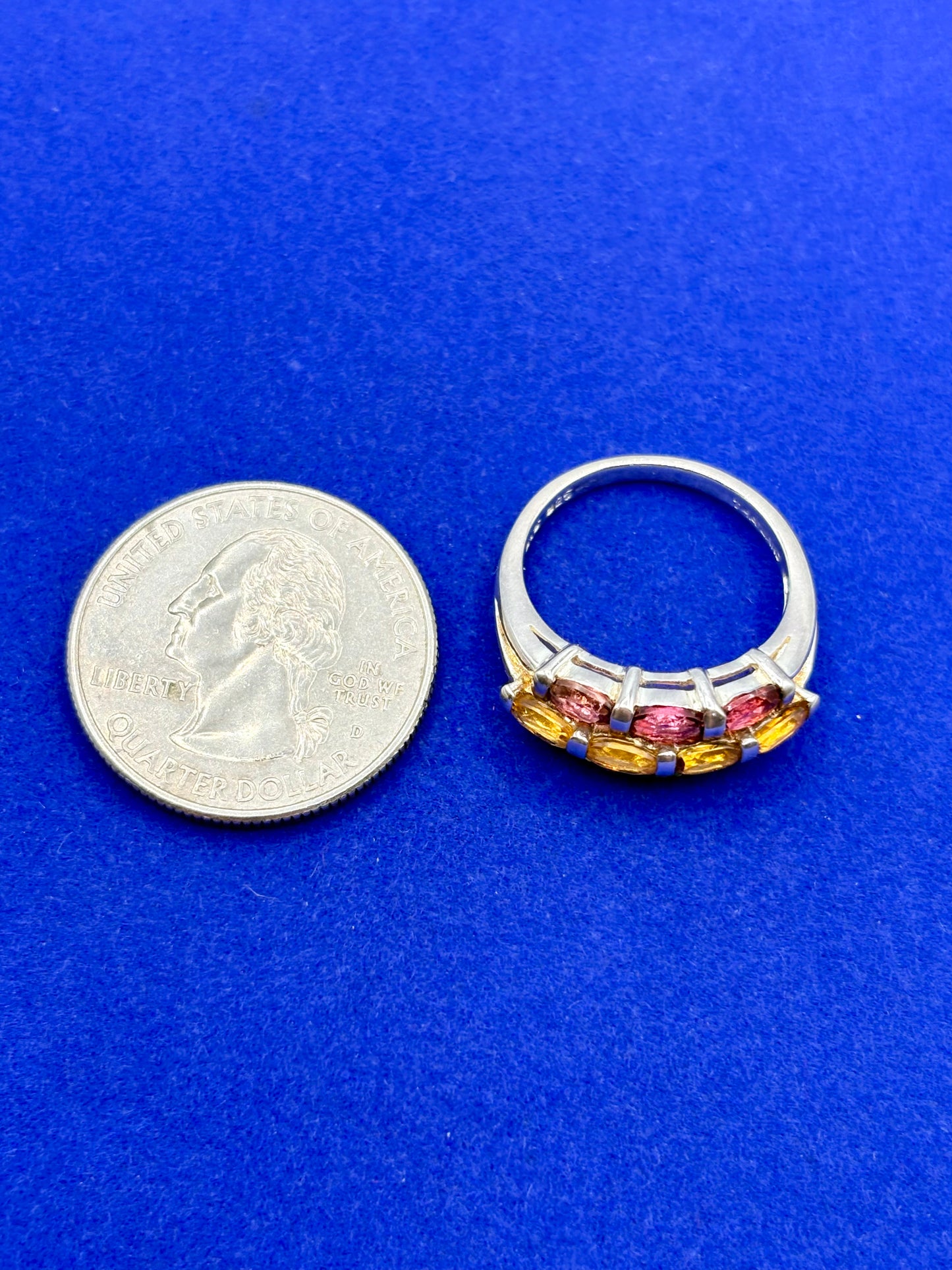 Sterling Silver Multi Color Tourmaline Gemstone Ring