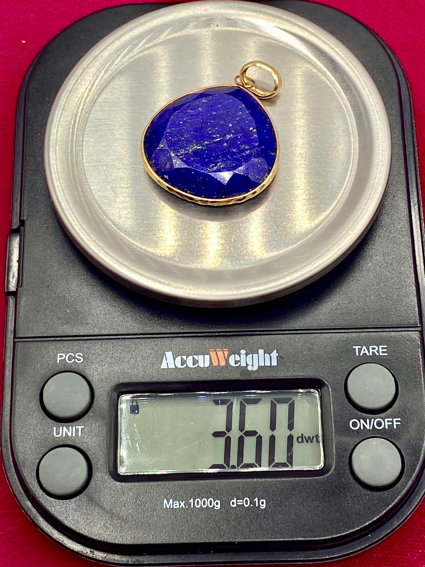 14K Gold Lapis Lazuli Pendant