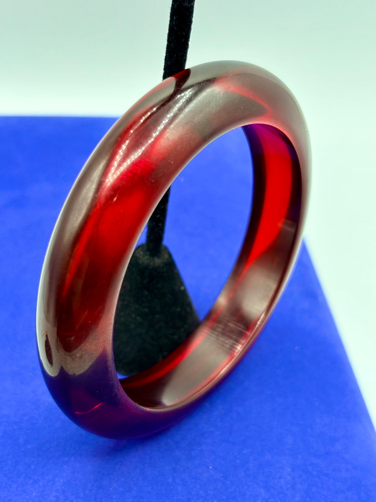 Vintage Lucite Cherry Red Bangle Bracelet