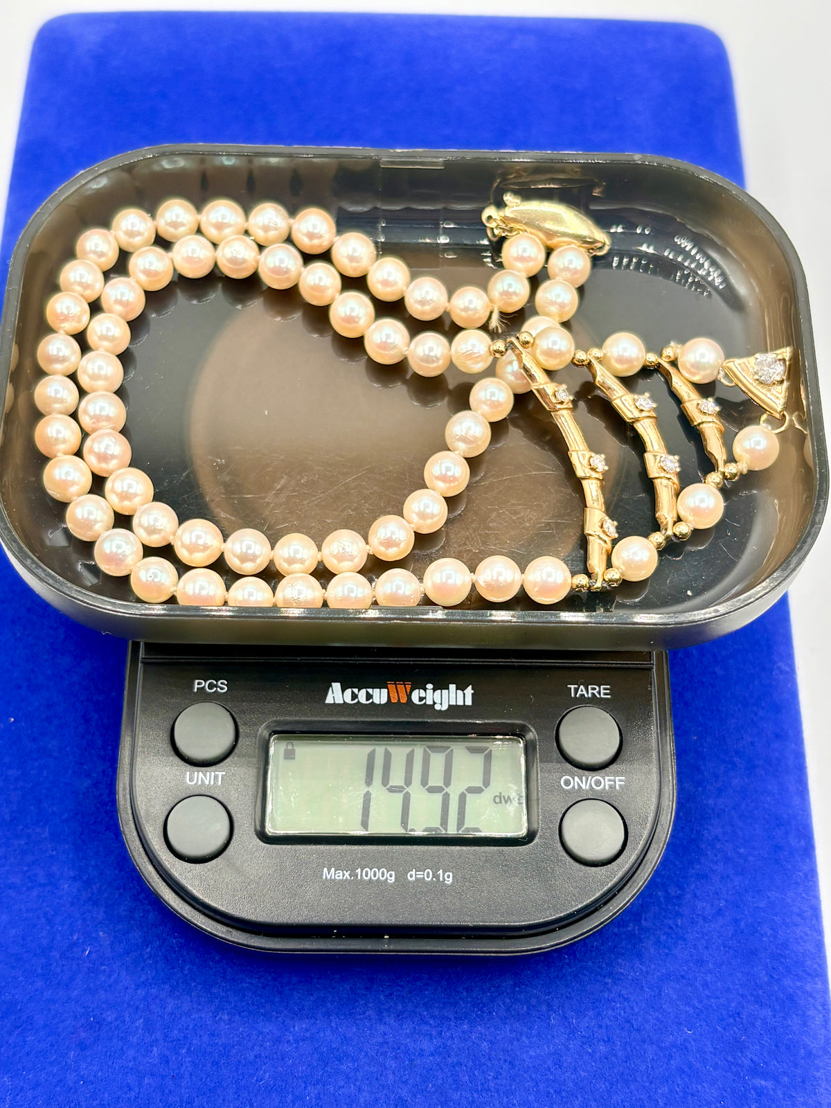 Beautiful Vintage 14K Yellow Gold & Freshwater Pearl Bib Necklace