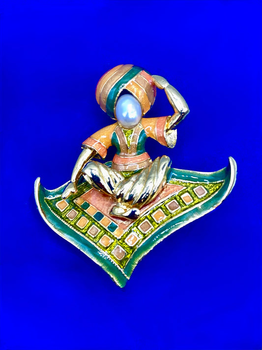 Joan Rivers Magic Flying Carpet Genie Brooch