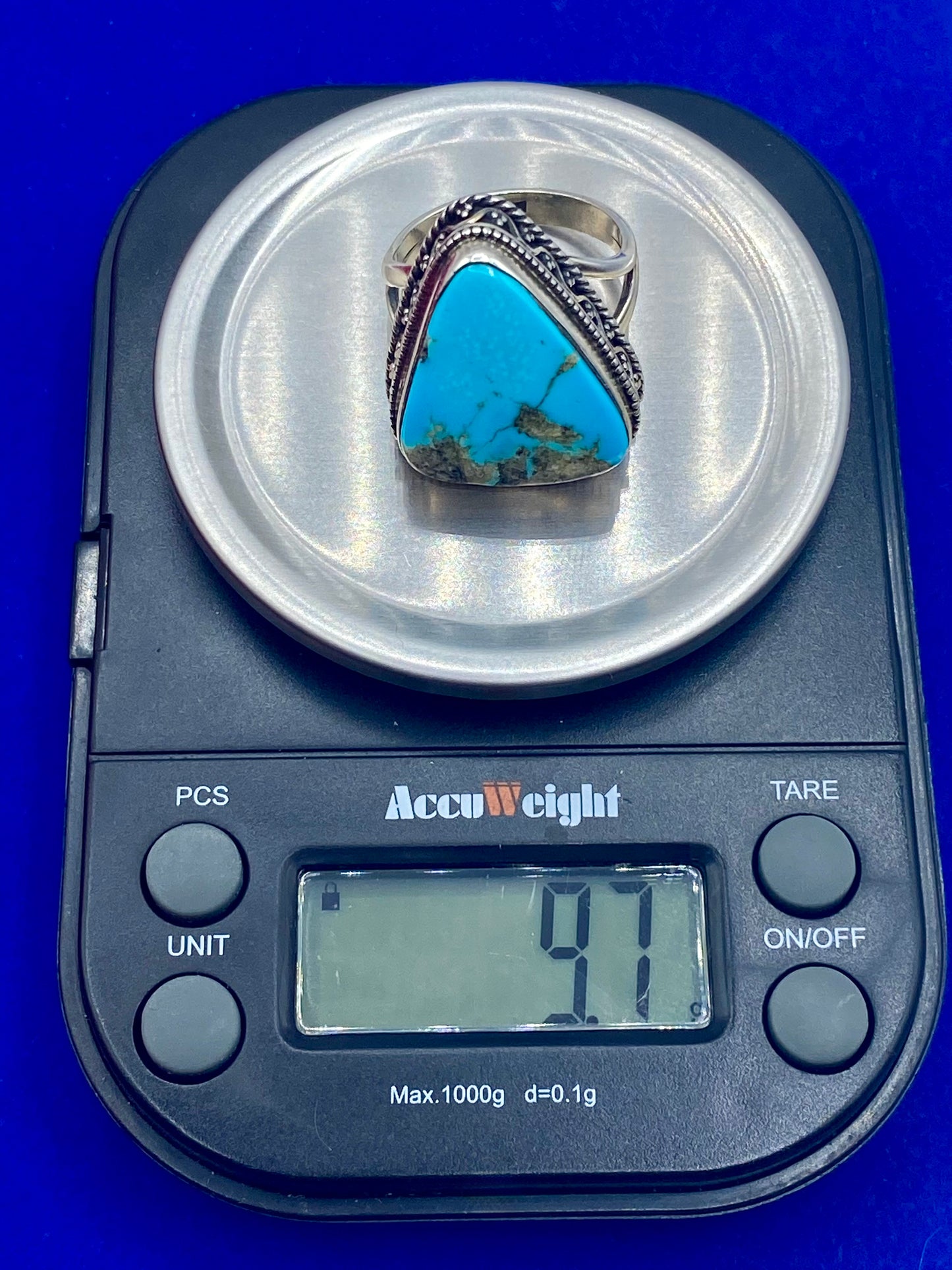 Sterling Silver Turquoise Triangle Ring