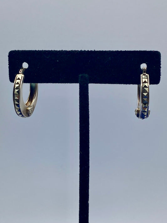 Sterling Silver Marcasite Hoop Earrings
