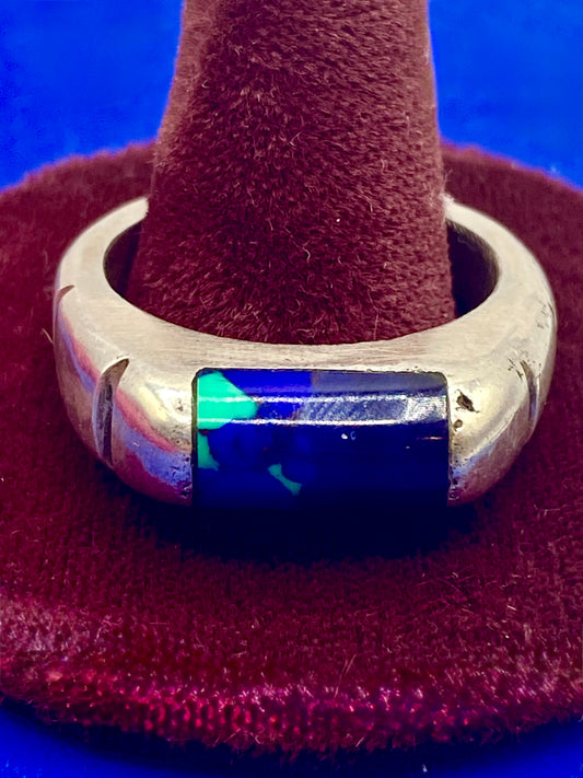 Sterling Silver Azurite Men’s Ring