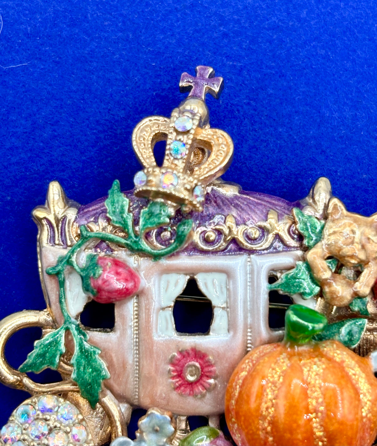 Kirks Folly Gold Tone Cinderella Coach “Late For The Ball” Brooch