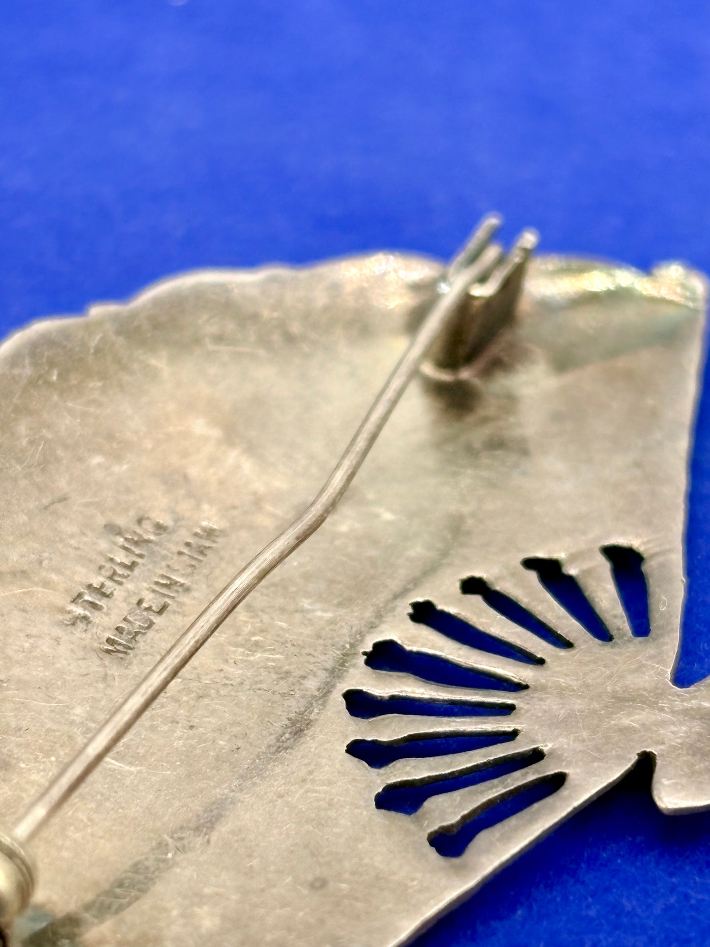 Sterling Silver Siam Fan Brooch