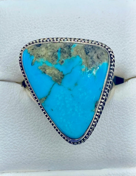 Sterling Silver Turquoise Triangle Ring