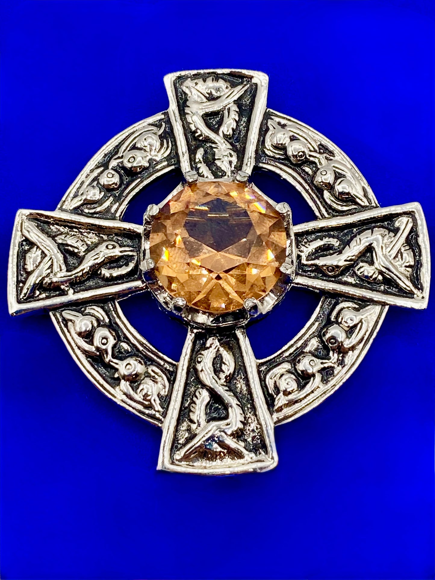 Vintage Silver Tone Celtic Brooch