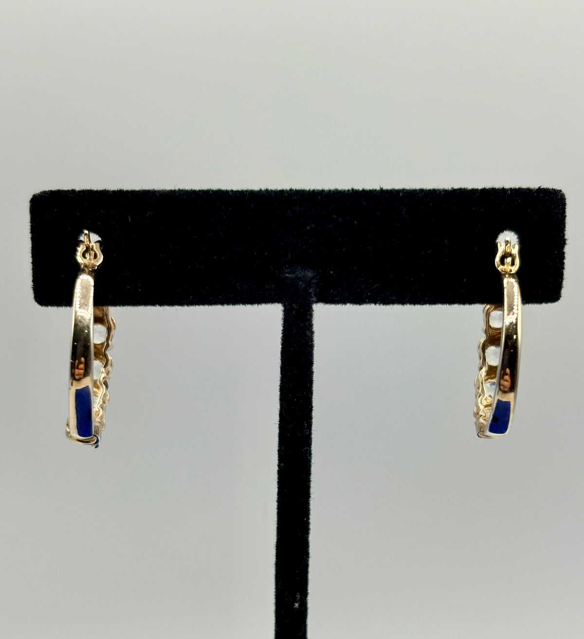 Ross Simons Sterling Vermeil Clear Topaz Hoop Earrings