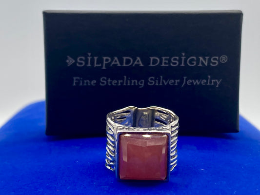 Silpada Sterling Silver Cherry Quartz Ring w/Box