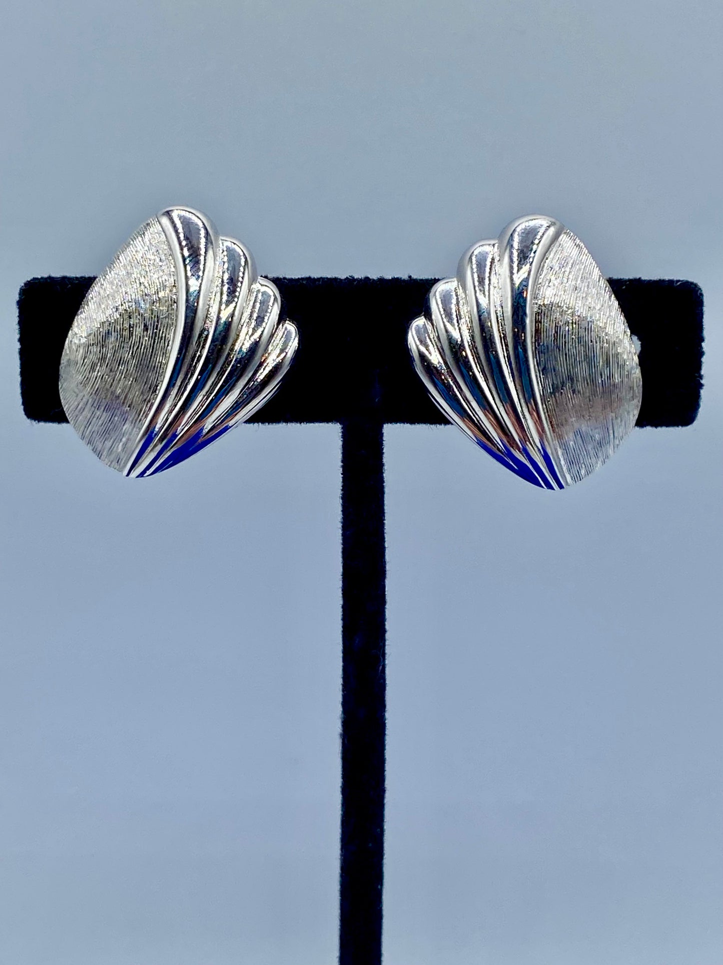 Vintage Monet Silver Tone Clip Ons