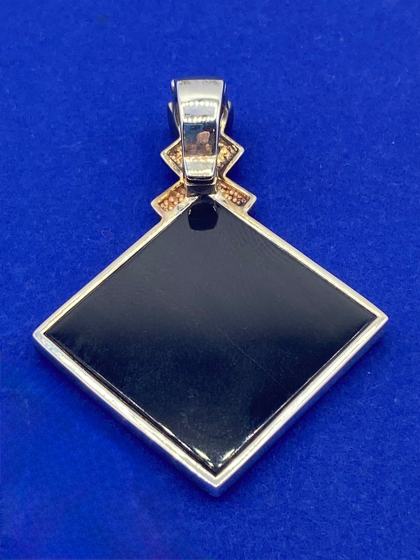 Sterling Silver Whitney Kelly Onyx Lapis & Turquoise Inlay Pendant