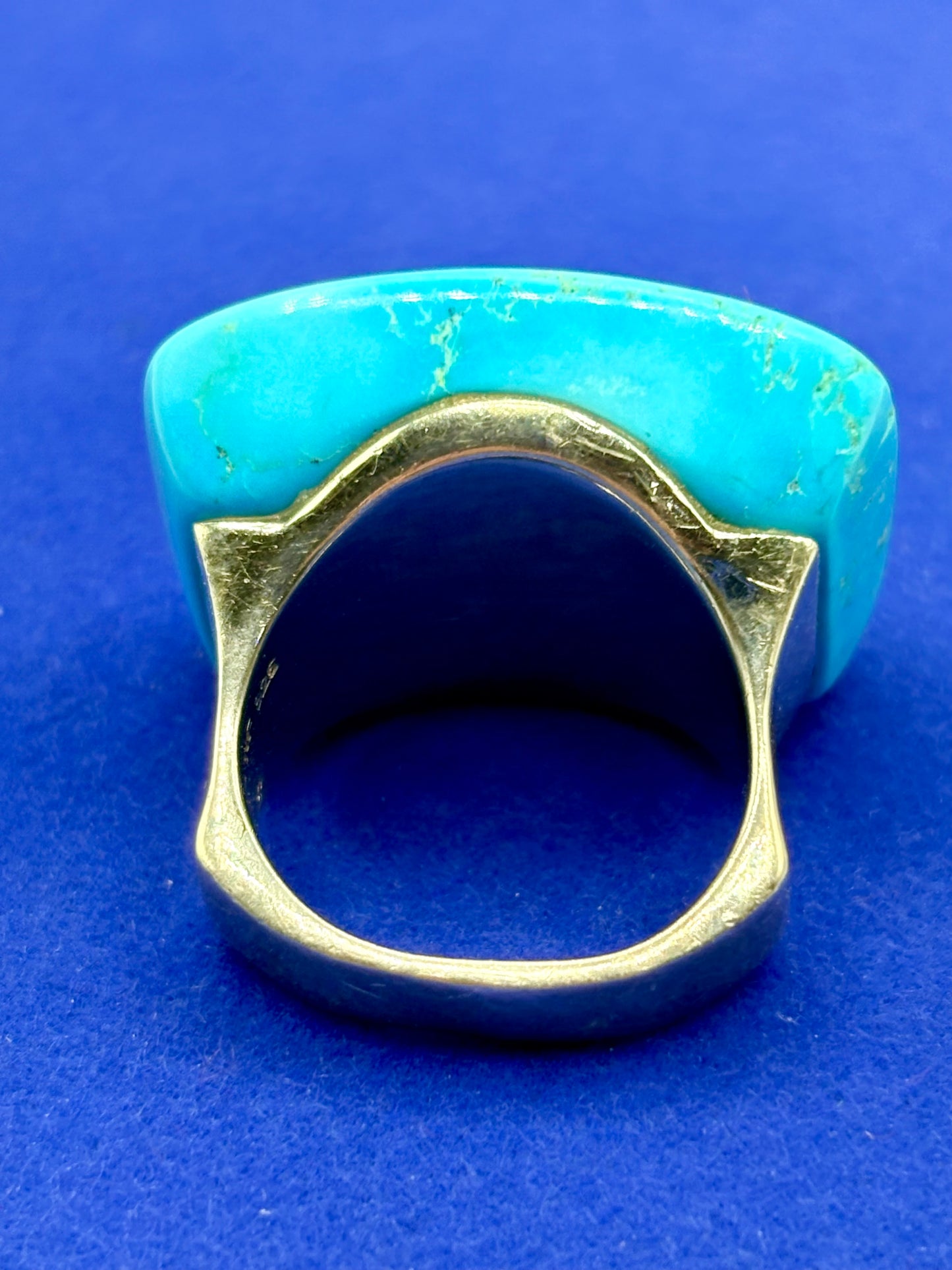 Sterling Silver Chapal-Zenray Big Turquoise Ring