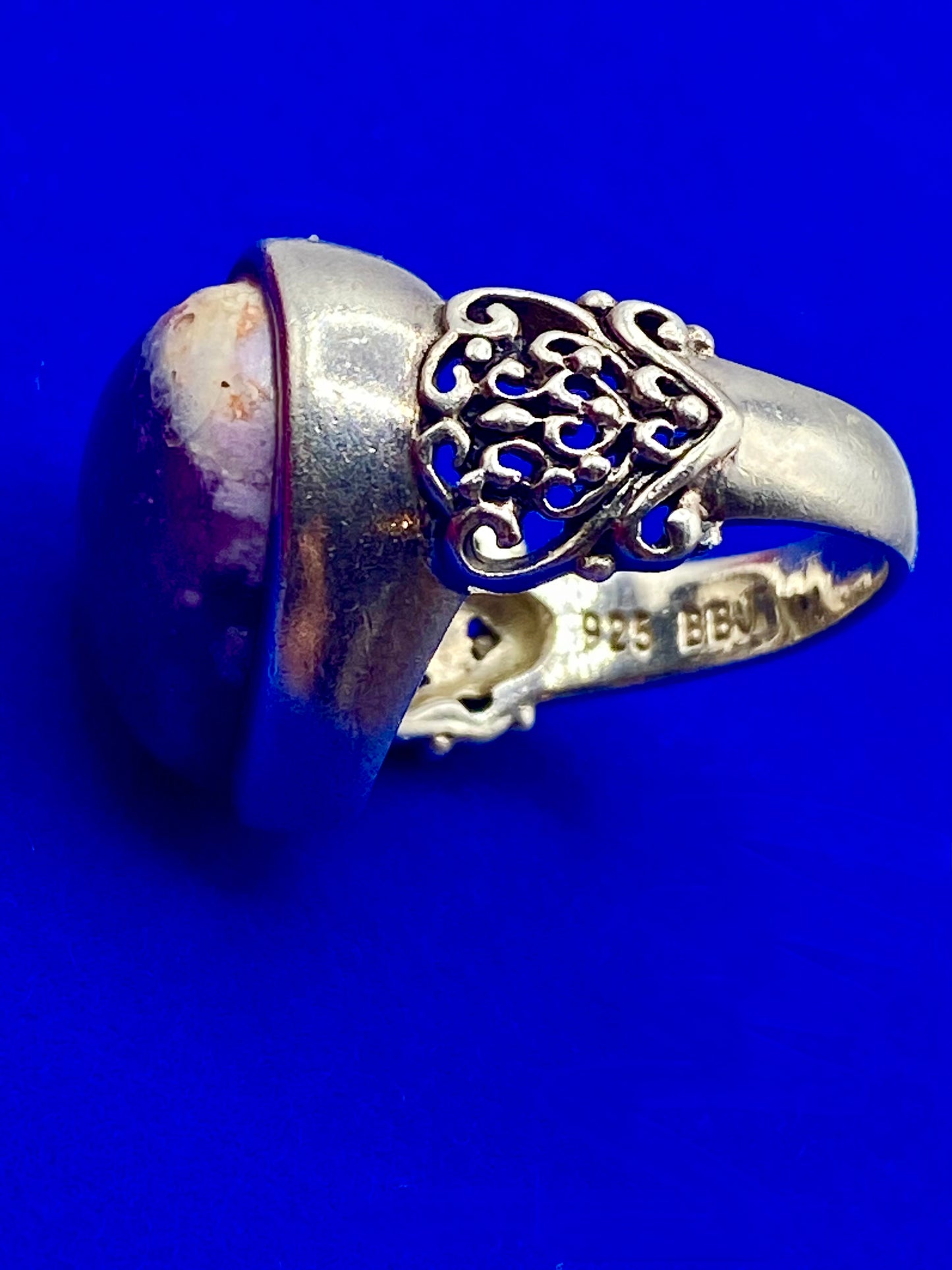 Sterling Silver BBJ Purple Stone Heart Ring