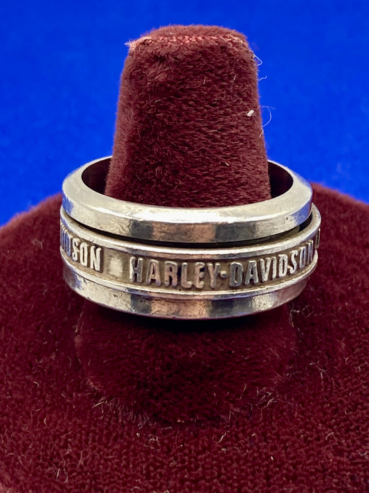 Vintage Sterling Silver Harley-Davidson Spinner Ring