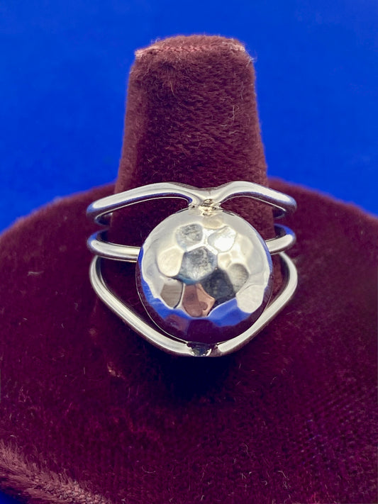 Sterling Silver ATI Modernist Hammered Ring