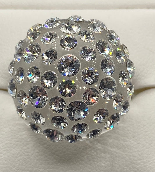Dome Rhinestone Lucite Ring