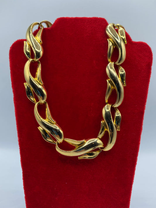 Vintage Gold Tone Statement Necklace