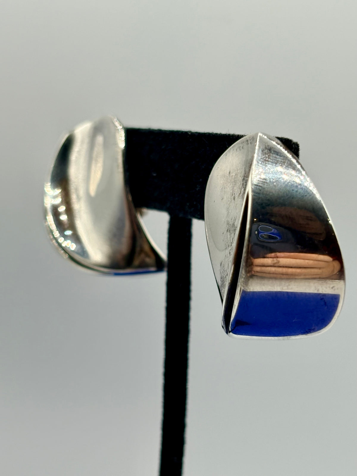 Vintage Sterling Silver Germany Modernist Clip Ons