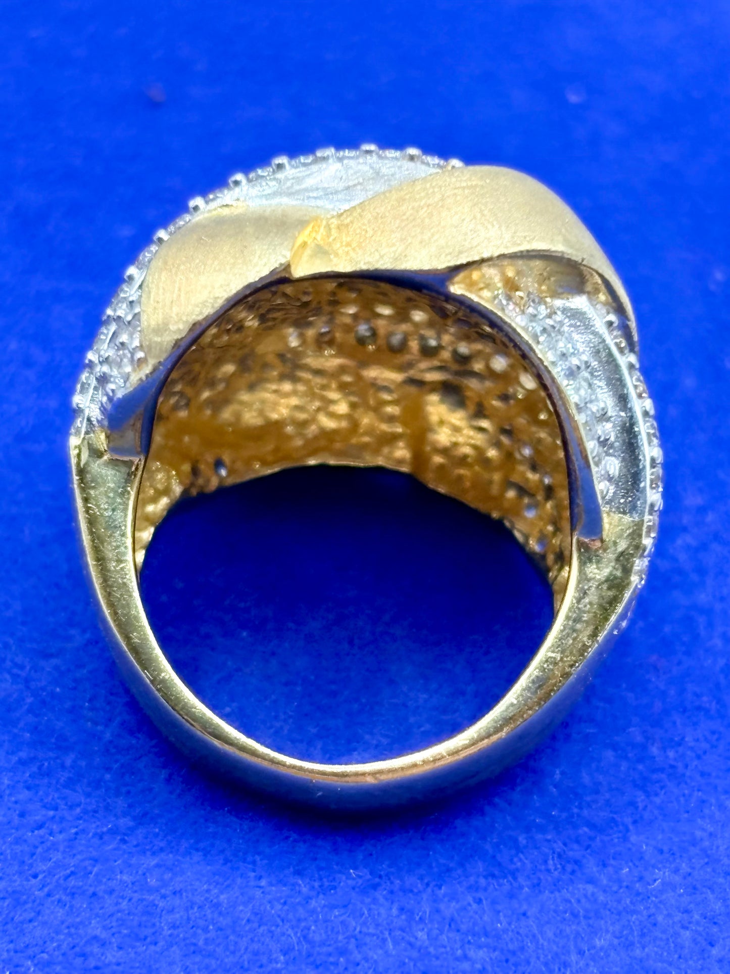 Vermeil Sterling Silver Milor Italy CZ Statement Ring