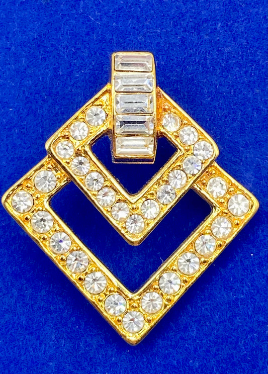 Vintage KJL Rhinestone Slide Pendant