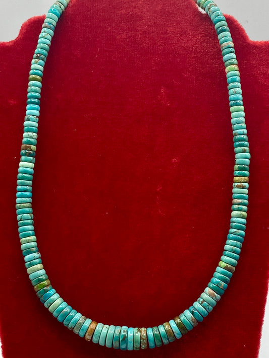 Vintage Native American Turquoise Sterling Silver Necklace