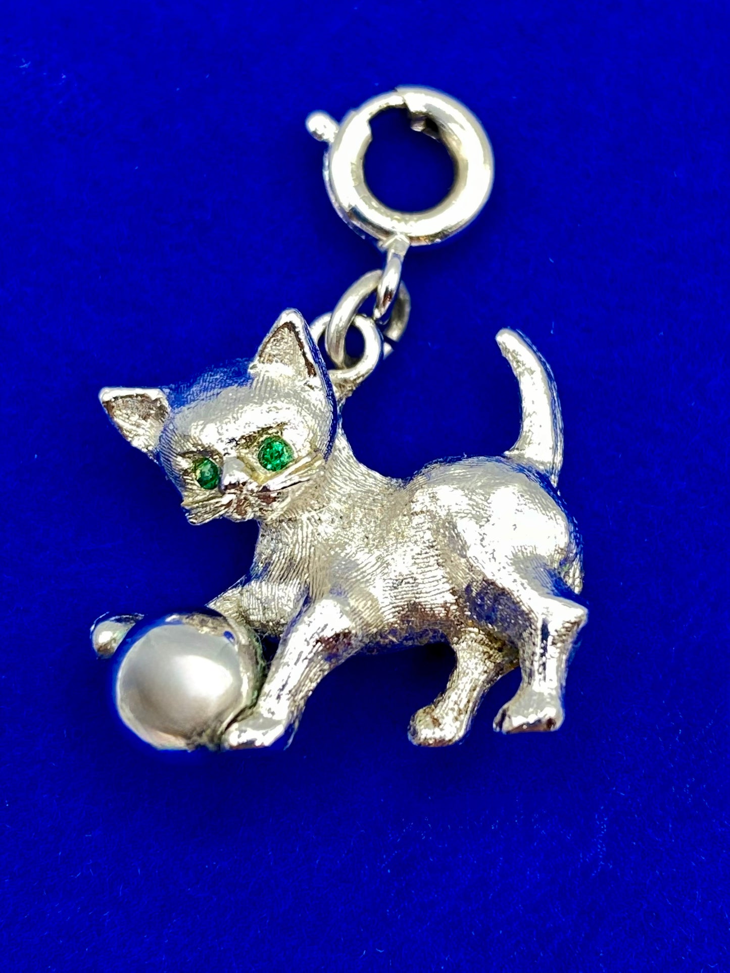 Monet Silver Tone Cat Charm